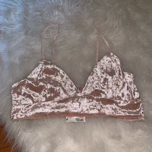 Light Pink Velvet Bralette